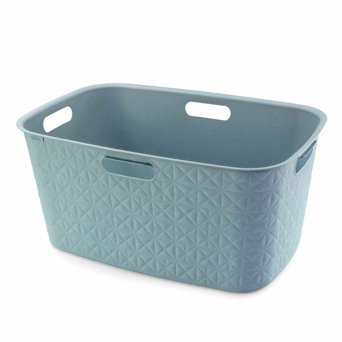 ランドリーバスケット CURVER ソフテックス 45L ( カーバー Softex バスケット ランドリー 持ち手付 樹脂 洗濯 脱衣かご 洗濯かご 収納 おもちゃ 水回り 脱衣所 キルティング風 ) 【ブルー】 ブルー