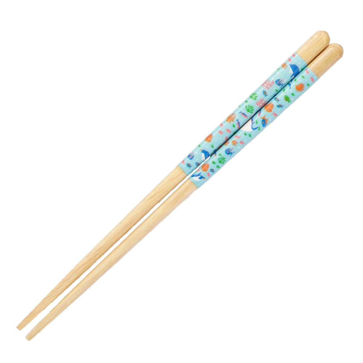 箸 ほんとうにすべらないお箸 子供用 18cm ( 食洗機対応 天然木 お箸 はし おはし すべらない 滑らない カトラリー エジソンママコラボ 子ども箸 お箸デビュー キッズ箸 シマエナガ 水族館 はたらくクルマ きょうりゅう ) 【水族館】 水族館