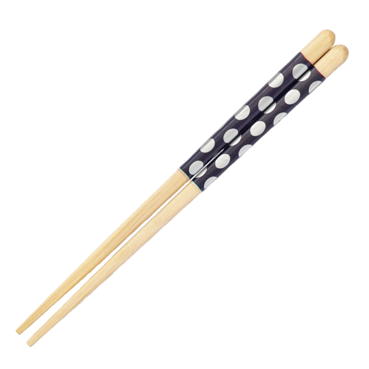 箸 ほんとうにすべらないお箸 子供用 18cm 水玉 ( 食洗機対応 天然木 お箸 はし おはし すべらない 滑らない カトラリー エジソンママコラボ 子ども箸 お箸デビュー キッズ箸 ドット柄 ) 【ブラック】 ブラック