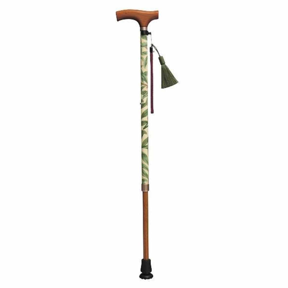杖 ウィリアムモリス ウィローボウ 伸縮 軽量 おしゃれ 女性 介護 ( 伸縮杖 10段階調節 つえ ウィリアム・モリス ストラップ付き 滑りにくい 歩行補助 外出 散歩 転倒防止 高級感 介護用品 )