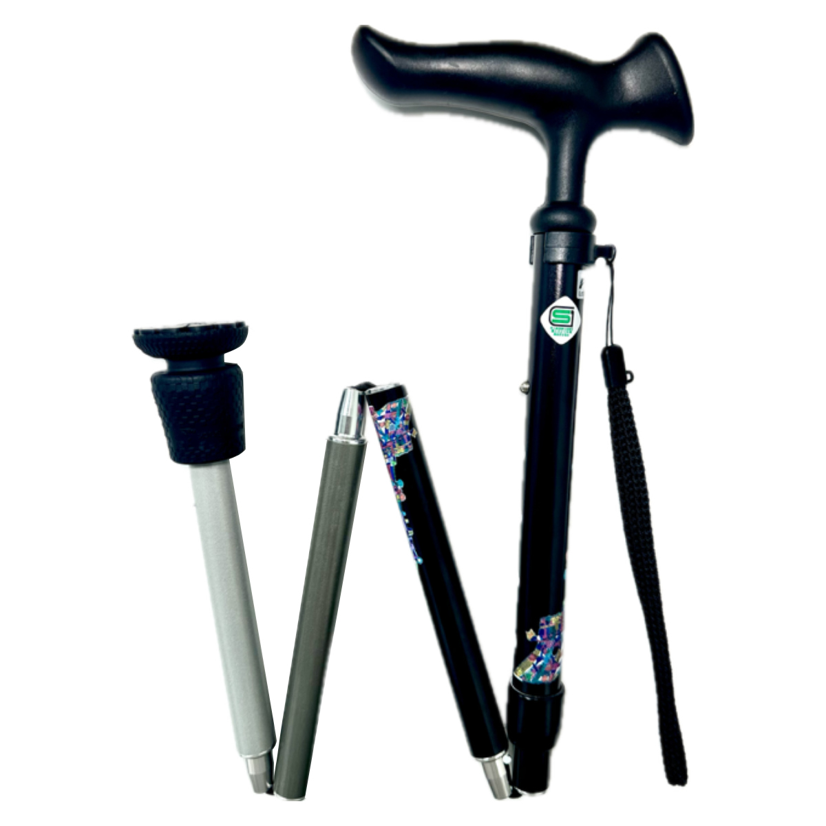 杖 折りたたみ 5段階調節 チャレンジドアートステッキ おしゃれ ( つえ ステッキ 軽量 女性 男性 コンパクト 伸縮 長さ調節 ストラップ付 歩行補助 SGマーク 折りたたみ杖 折り畳み 介護用 高齢者 介護用品 転倒防止 リハビリ ) 【東京タワー】 東京タワー