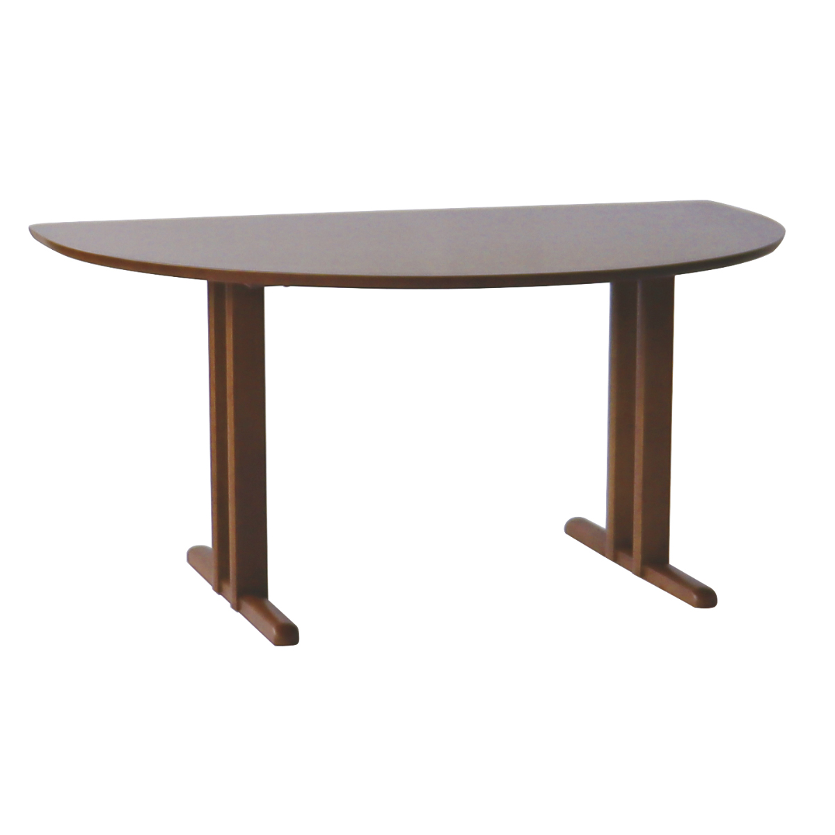 ダイニングテーブル 半円型 2本脚タイプ 幅150×奥行95cm アートライフ ( 開梱設置 テーブル 食卓テーブル T字脚 半円 机 木製 天然木 ダイニング 壁付け 食卓 リビングテーブル 作業台 木製テーブル ウッドテーブル 半円形 ) 【ブラウン】 ブラウン