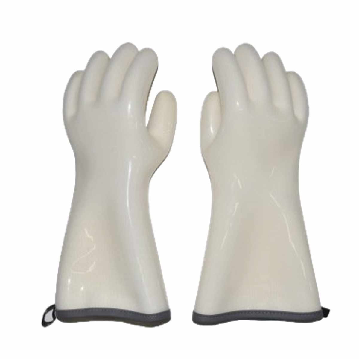 キッチングローブ Felio 防水 耐熱 グローブ ( 耐熱グローブ オーブンミット ロング 鍋つかみ 手袋 ミトン シリコン キッチンミトン 耐熱ミトン ロングミトン 鍋掴み 耐熱素材 厚手 オーブン料理 鉄板 アウトドア ) 【ホワイト】 ホワイト