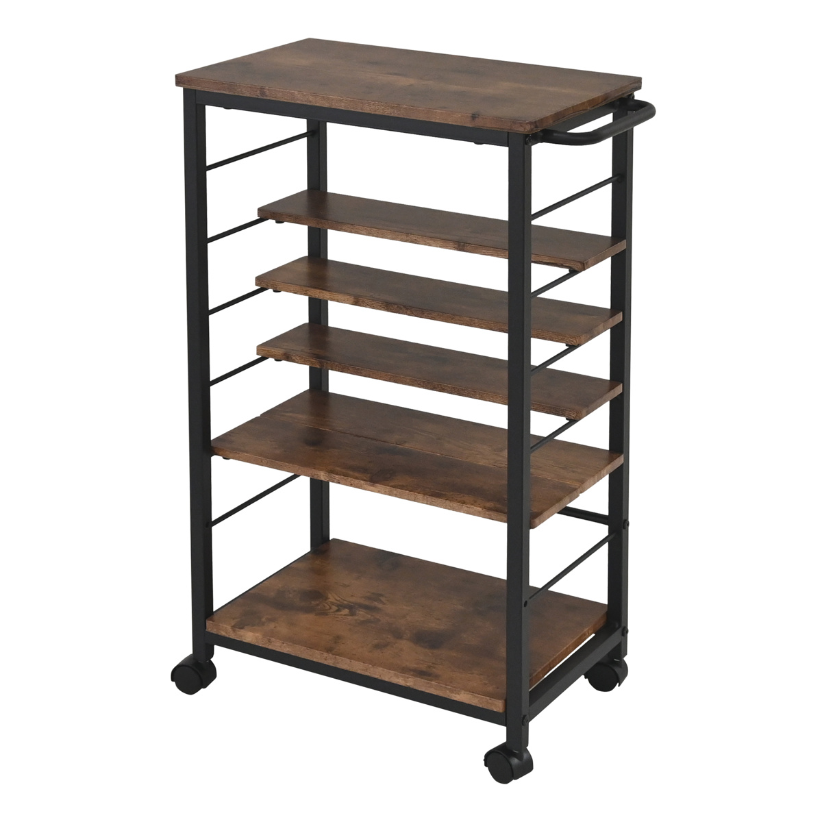 キッチンワゴン 可動棚 キャスター付き ( 幅30.5cm 隙間収納 キッチン収納 ワゴン キッチンラック 天板 配膳ワゴン マルチワゴン スリムラック 耐水性 マグネット キッチン隙間収納 洗面所 サニタリー )