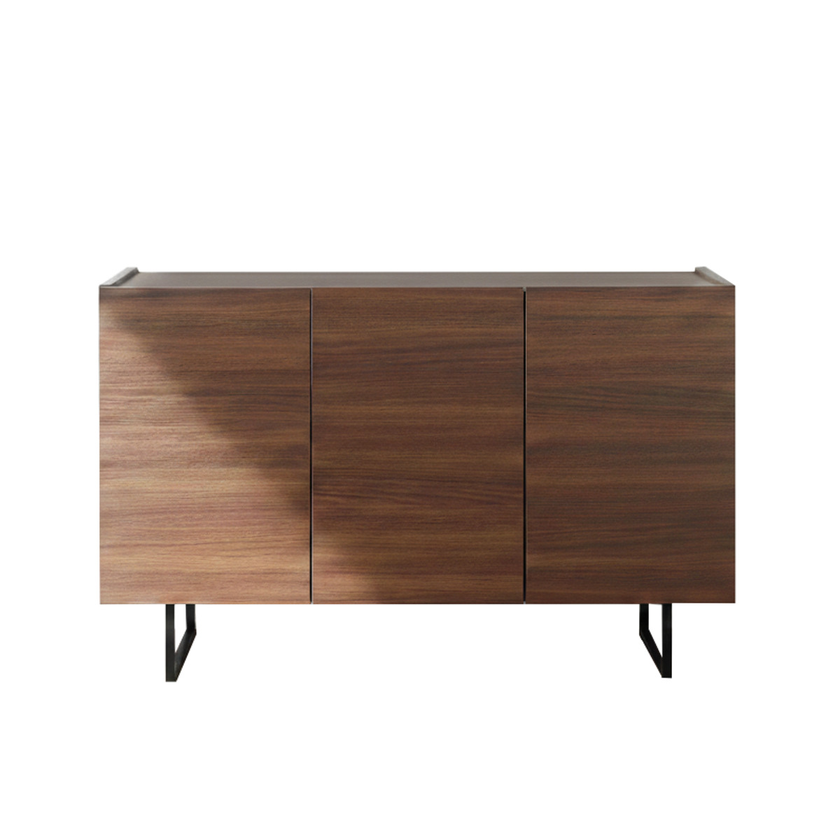 サイドボード 幅119.8cm 日本製 完成品 木目調 板戸 可動棚 お掃除ロボット対応 ( リビングボード 棚 収納 家具 前後可動棚 奥行スリム 低ホルムアルデヒド ウォールナット ホワイトウッド ) 【ウォールナット】 ウォールナット