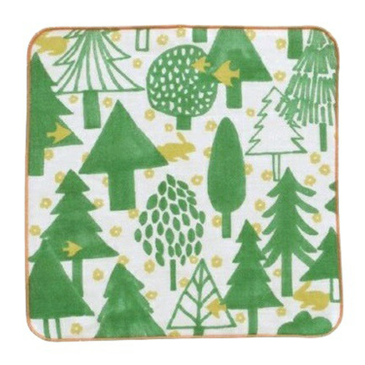 ミニタオル 25×25cm タオルハンカチ HELLO BEAR ( タオル 手拭き ハンカチ 綿100 ガーゼ パイル 通気性 吸水 日本製 ミニハンカチ ハンドタオル 手ふき カラフル 可愛い やわらかい ふんわり ) 【フォレスト】 フォレスト