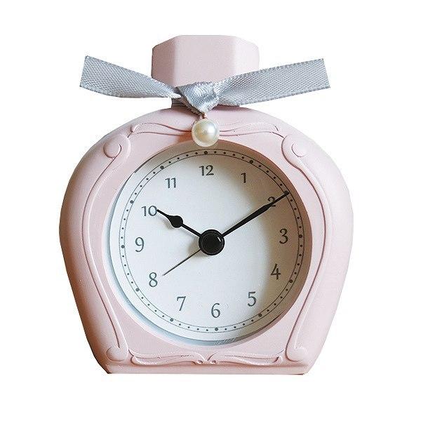 Dショッピング 置き時計 パヒューム型 目覚まし時計 時計 アナログ 目覚まし めざまし 置時計 インテリア アラーム クロック アラームクロック かわいい めざまし時計 おしゃれ 連続秒針 ピンク カテゴリ の販売できる商品 リビングート