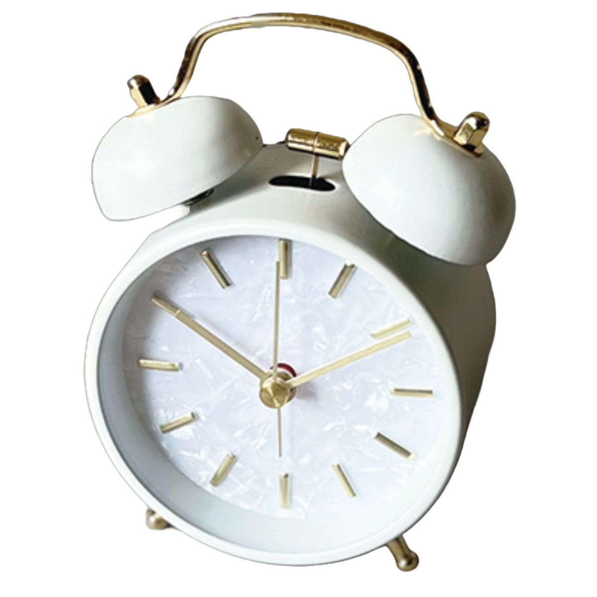 目覚まし時計 Marmo AC Bell 連続秒針 置き時計 ( アラーム アナログ 時計 静音 ライト付き スイープムーブメント シンプル ナチュラル モダン 北欧 韓国風 エレガント 上品 おしゃれ ) 【ホワイト】 ホワイト