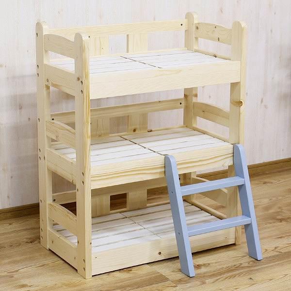 ペットベッド 高さ90cm 3段 ペット用 ベッド 3段ベッド 木製