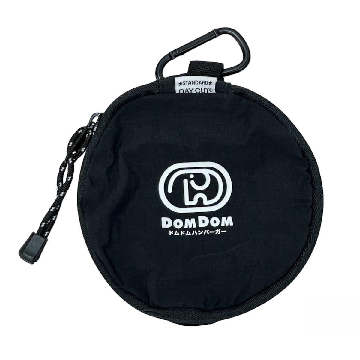 ドムドムハンバーガー マルチハンバーガーケース DAY OUT ( DOM DOM ドムドムバーガー テイクアウト デイアウト ハンバーガーケース マルチケース 持ち歩き カラビナ付 コンパクト 折りたたみ 収納 ランチバッグ ) 【BLACK】 BLACK