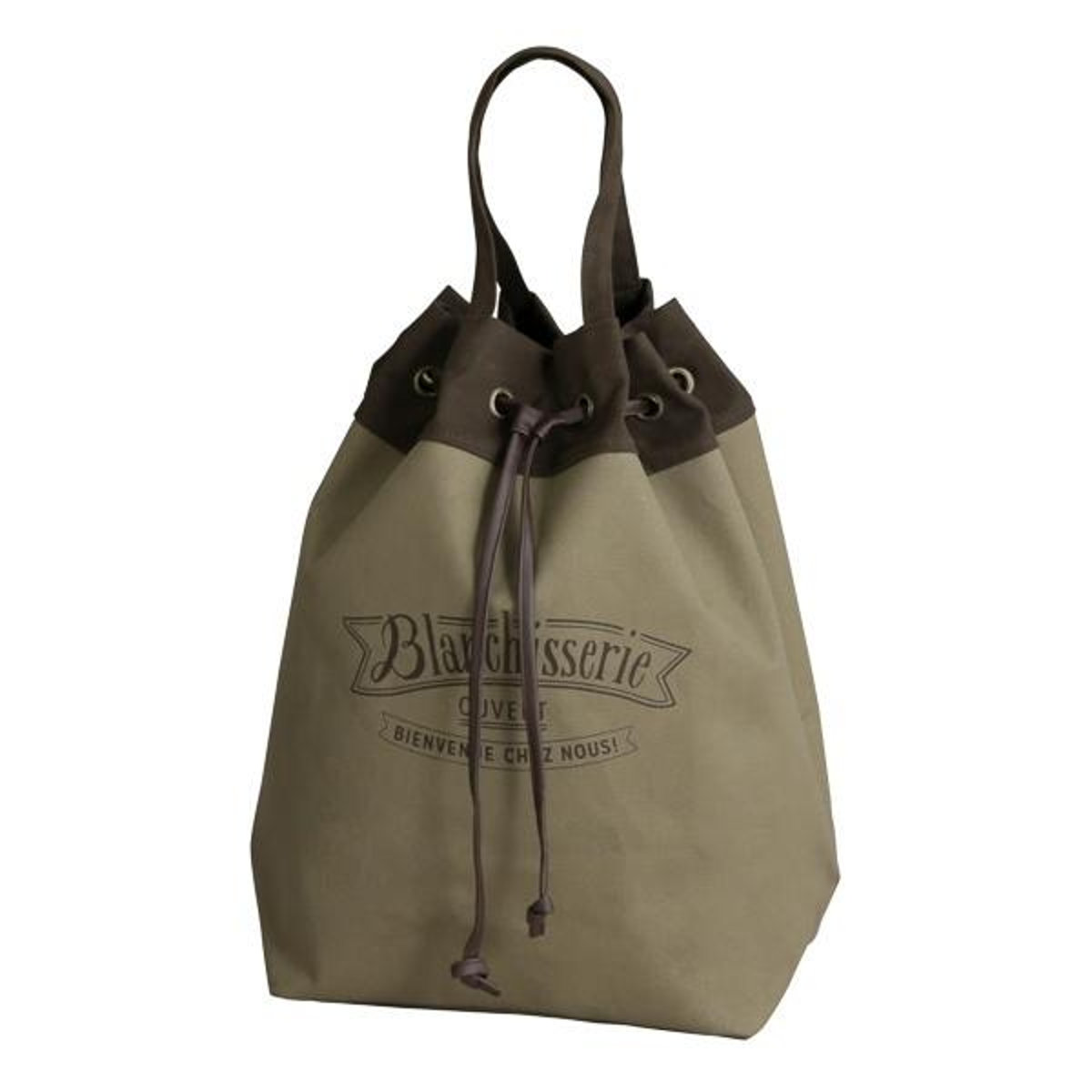 ブロンシスリ ストレージバッグ ( ランドリーバッグ 収納バッグ 巾着 ランドリー収納 洗濯物入れ クリーニング 巾着型 アイボリー ネイビー カーキ ) 【カーキ】 カーキ