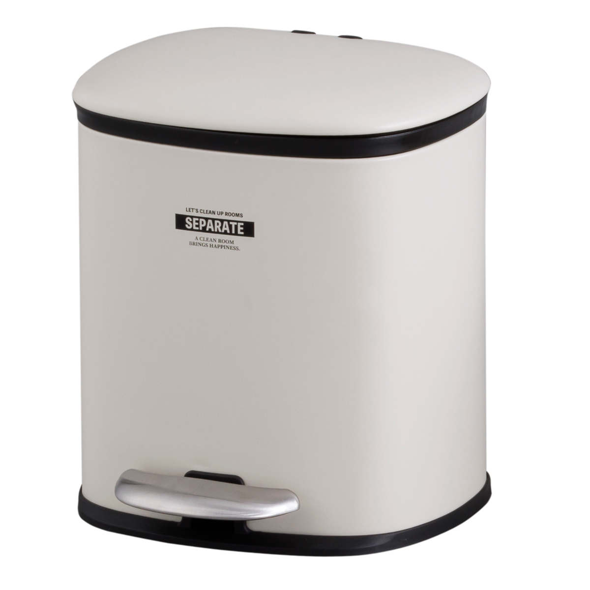 ゴミ箱 5L 2分別 セパレ・ペダルビン ( ごみ箱 5リットル ペダル ふた付き コンパクト リビング キッチン ペダル式 内バケツ アイボリー ベージュ グリーン シンプル おしゃれ 分別 ) 【アイボリー】 アイボリー