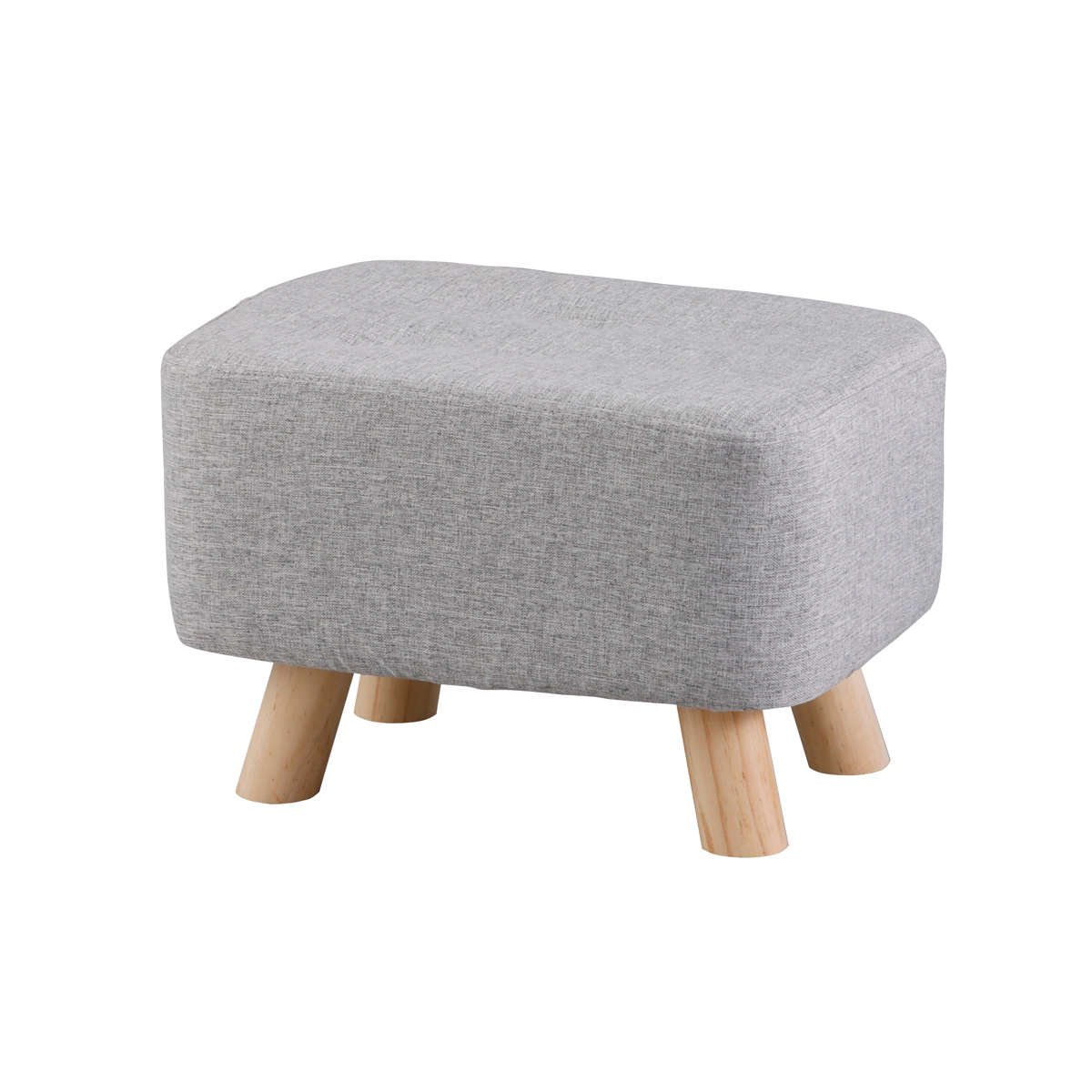 スツール ミニ 長方形 座面高28cm コロン・チェア・レクト ( 椅子 チェア 四角 小さい ロー ファブリック 布 木製脚 玄関 リビング 北欧 ナチュラル おしゃれ かわいい コンパクト クッション カバー ) 【グレー】 グレー
