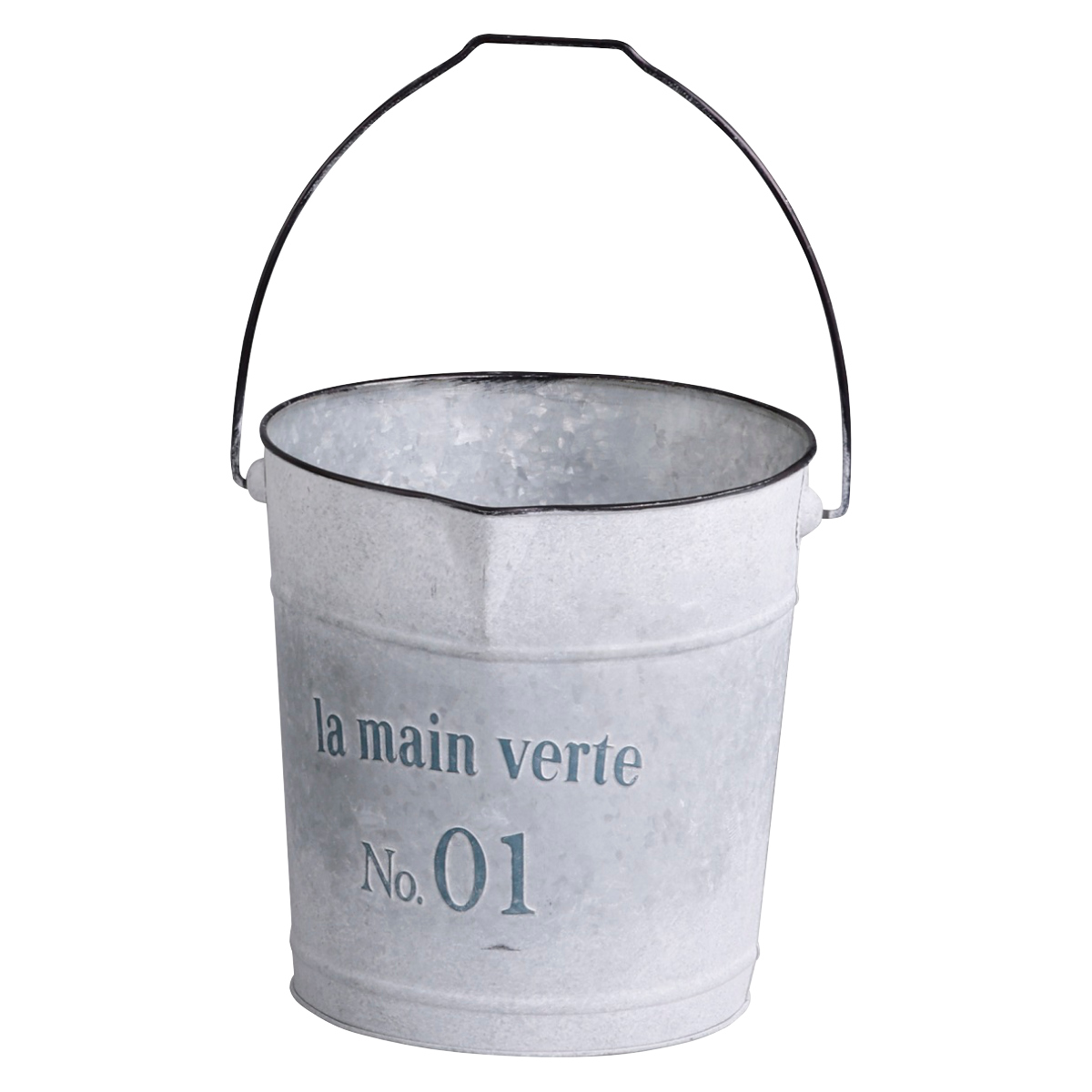 バケツ オーナメント グランディール ( ガーデニング雑貨 ディスプレイ ブリキ 置く おしゃれ オブジェ ヴィンテージ 園芸 エクステリア 雑貨 飾り アイアン ガーデンオーナメント 庭 ベランダ ガーデニング インテリア ) 【ホワイト】 ホワイト