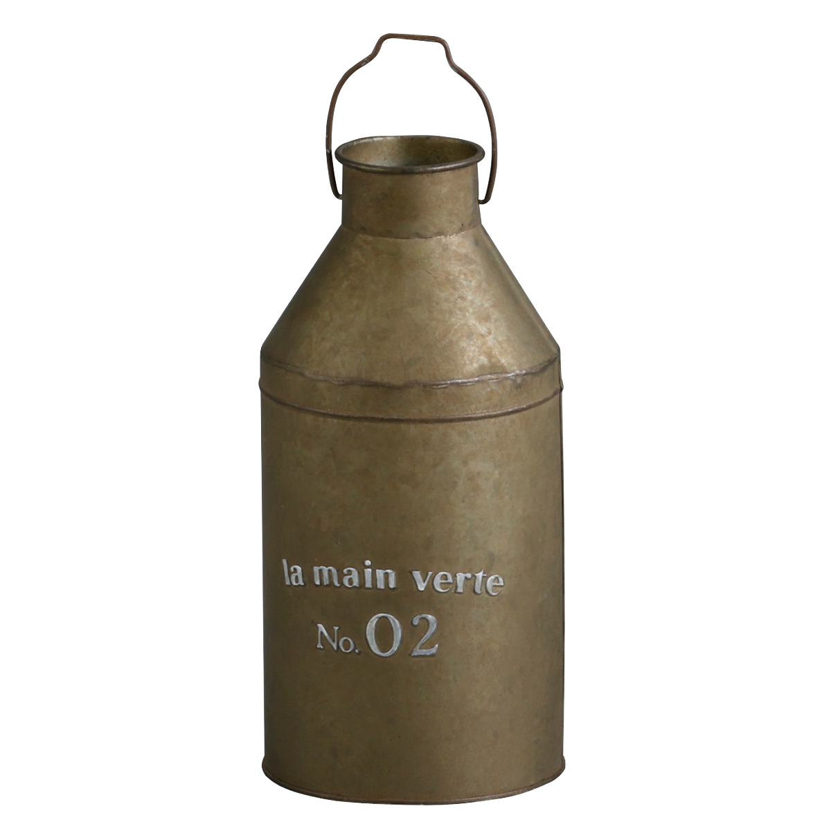 ミルクポット オーナメント グランディール L ( プランター 花瓶 花びん 植木鉢 プラントポット 植物用ポット 花器 ポット ブリキ ジョウロ ブリキ鉢 アイアン 植物 花 ドライフラワー 観葉植物 園芸 インテリア 卓上 ) 【アイアン】 アイアン