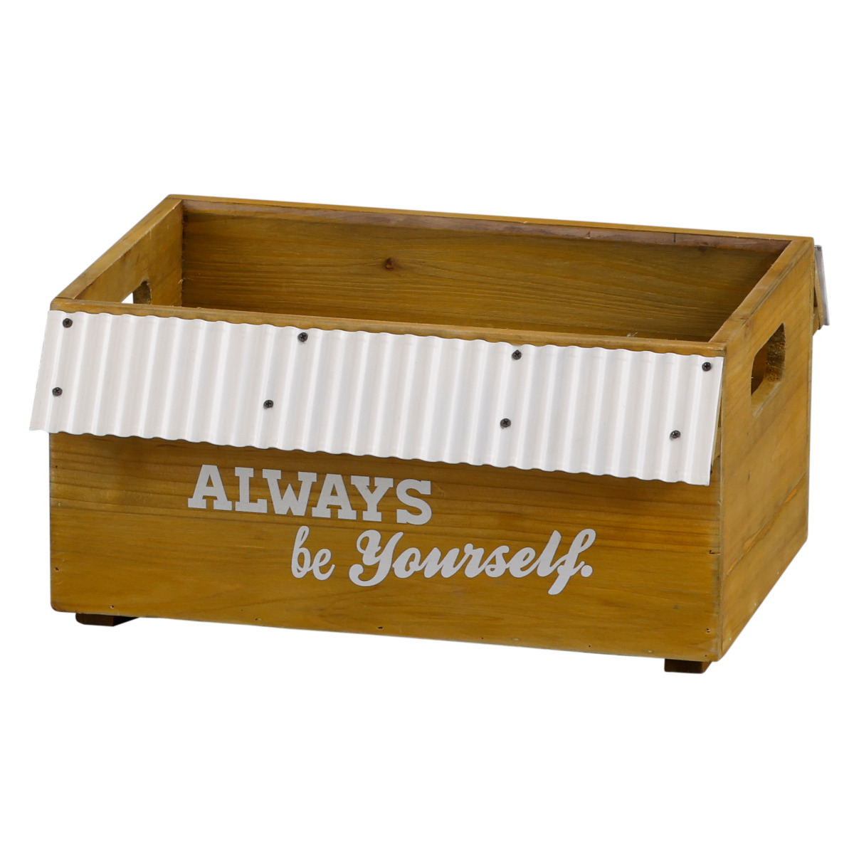 収納ボックス スタッキングボックス エコルフェ ( 収納ケース 木箱 ボックス ケース 花台 プランターポット アンティーク調 プランターカバー 植木鉢カバー 小物入れ 小物ケース 植木鉢 プランター カバー おしゃれ トタン 天然木 ) 【ホワイト】 ホワイト