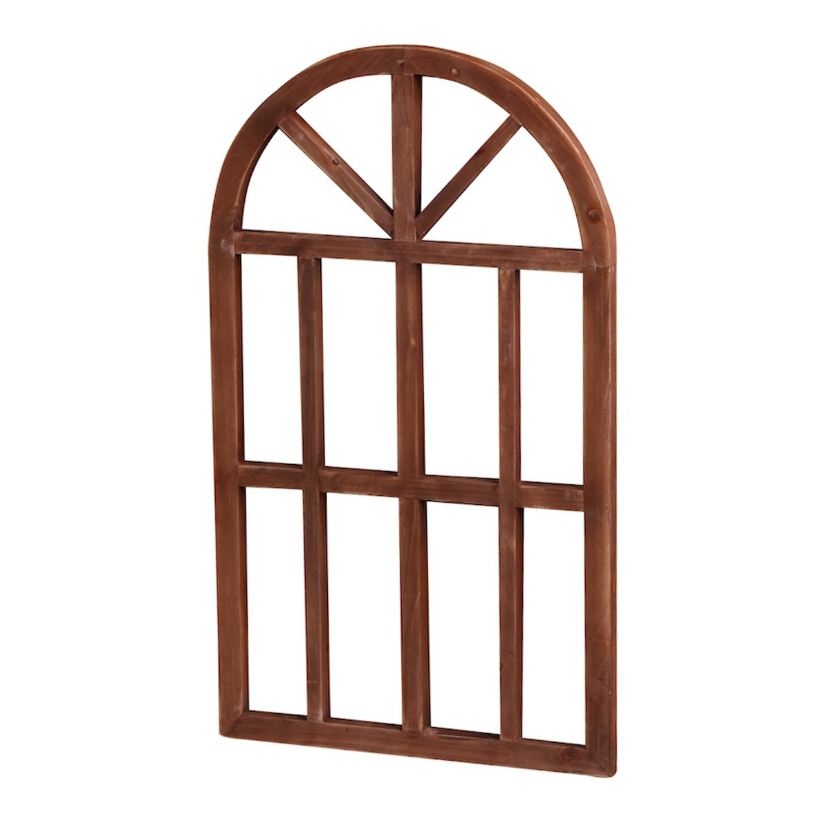ガーデンオーナメント ルフェン ウィンドウフレーム L ( ガーデニング雑貨 窓 フレーム 木製 ウッドフレーム 窓枠アーチ 園芸 エクステリア 雑貨 飾り 庭 ベランダ ガーデニング インテリア ディスプレイ 壁掛け おしゃれ ) 【ブラウン】 ブラウン