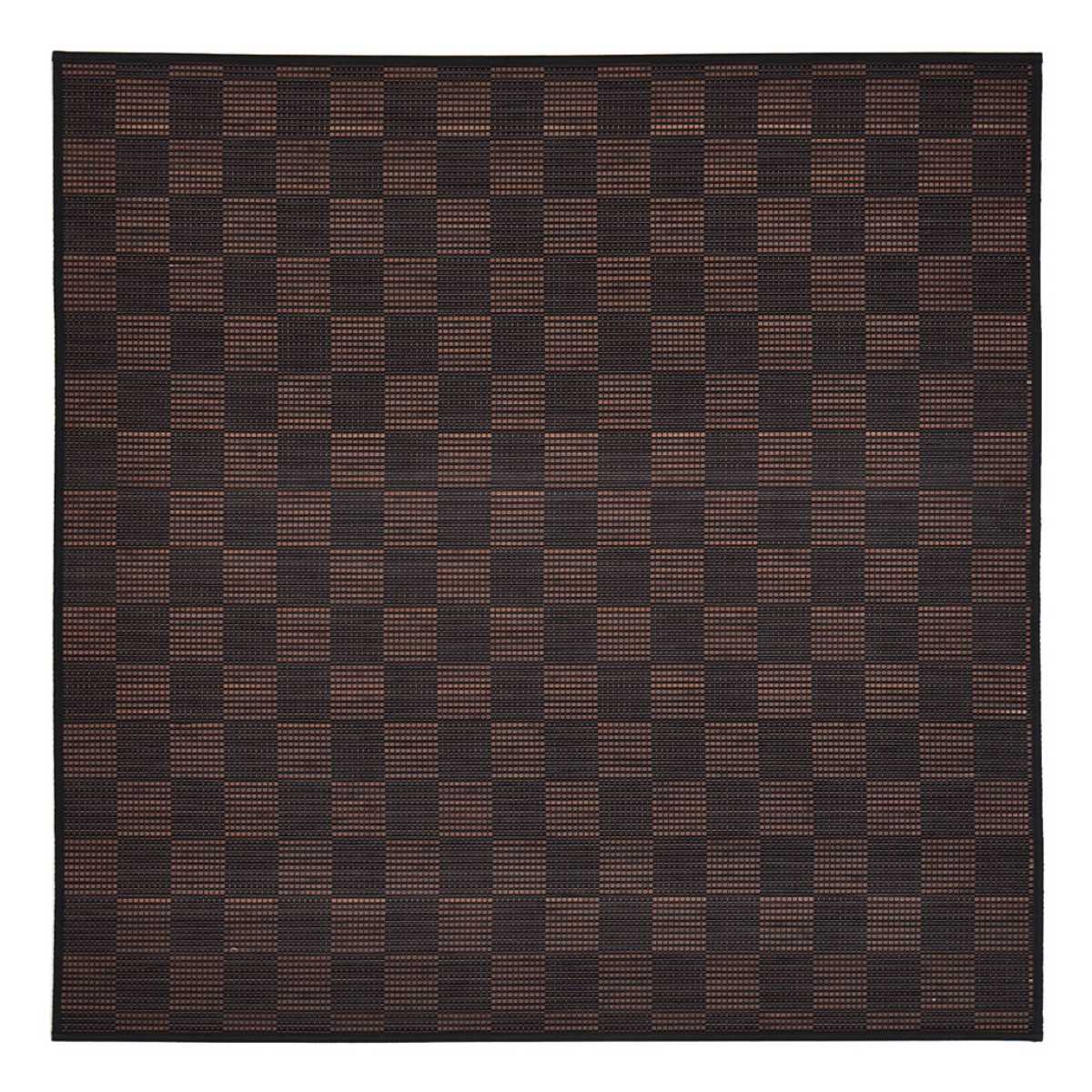 ラグ モダン柄の竹ラグ ベック 180×180cm ( カーペット 絨毯 マット 竹 正方形 2畳 2帖 天然素材 市松模様 厚手 竹素材 天然 ひんやり 夏 ウレタン入り 抗菌 防臭 コンパクト 三層 ふっくら エコ 防音効果 ) 【ブラック】 ブラック