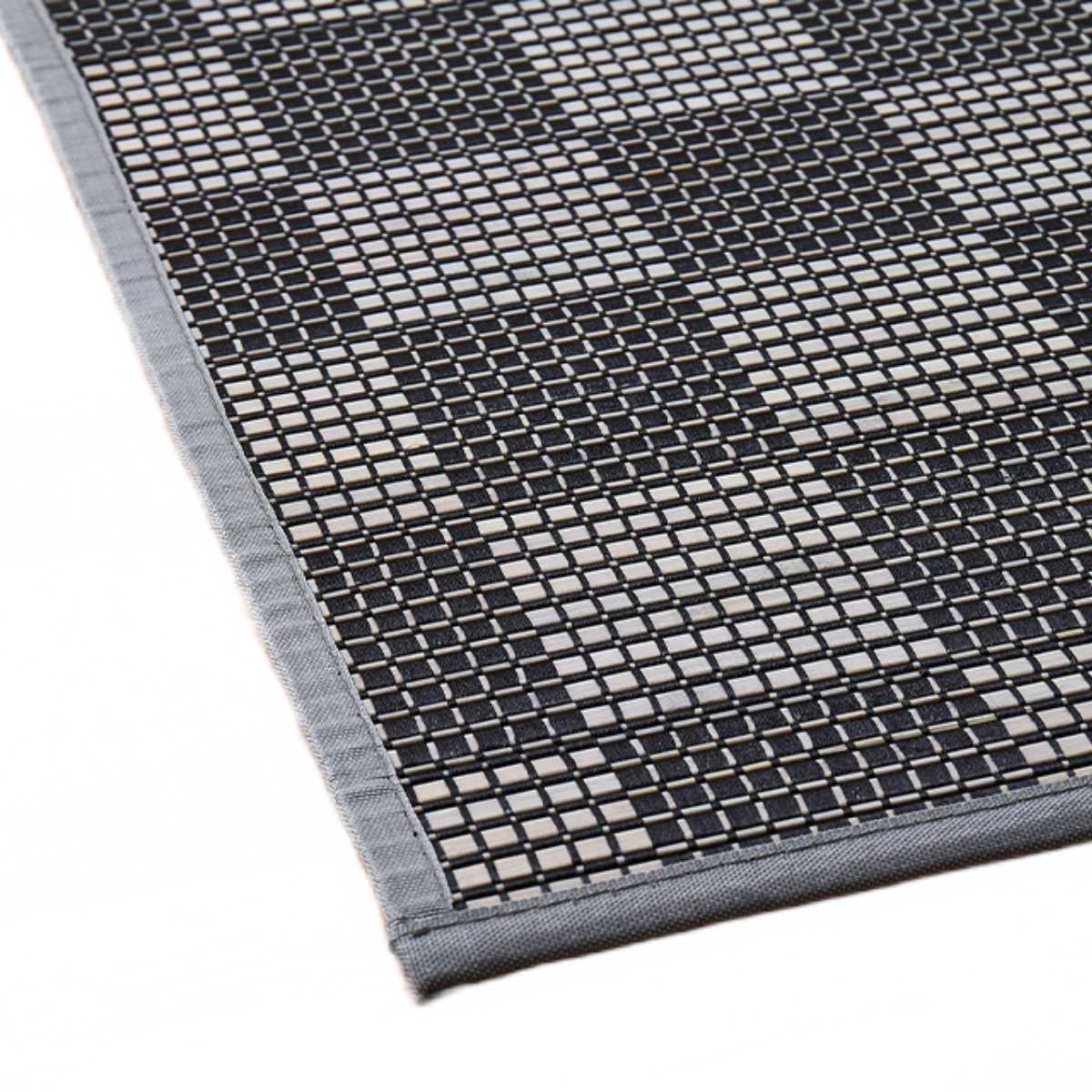 ラグ モダン柄の竹ラグ ベック 180×240cm ( カーペット 絨毯 マット 竹 長方形 3畳 3帖 天然素材 市松模様 厚手 竹素材 天然 ひんやり 夏 ウレタン入り 抗菌 防臭 コンパクト 三層 ふっくら エコ 防音効果 ) 【グレー】 グレー