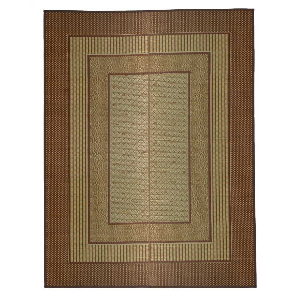 ラグ い草ラグ 191×191cm 日本製 滑り止め 約2畳 薄手 ござ 裏貼り エルモード ブルー ( い草マット マット ラグマット い草 カーペット じゅうたん ゴザ 畳マット いぐさ 軽量 夏用 おしゃれ 国産 ) 【ブラウン】 ブラウン