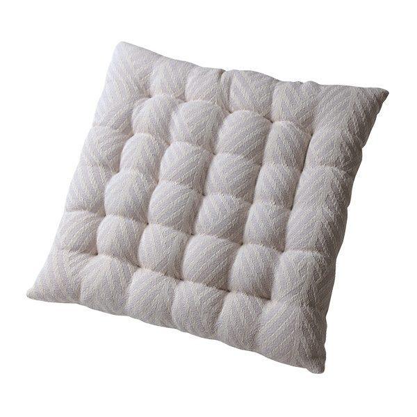 クッション クラック インド綿 シートクッション 40×40cm ホワイト ( 座布団 ざぶとん 四角 フロアクッション チェアクッション 40×40 40cm 角型 柄 ヘリンボーン ナチュラル 北欧 インテリア ) 【ホワイト】 ホワイト