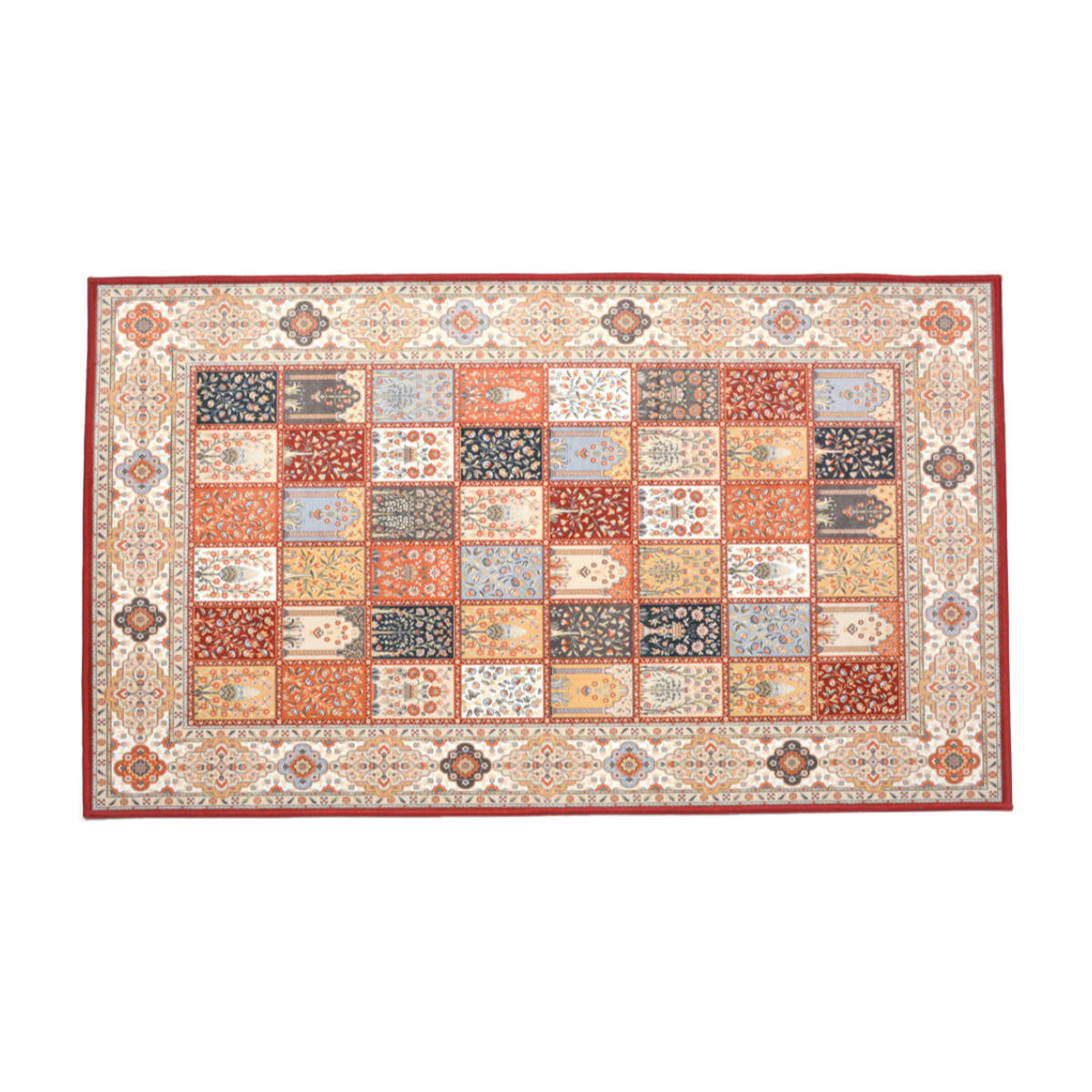 玄関マット 50×80 メダリオン柄 プリントマット 室内 ( マット ラグ 敷物 インテリア おしゃれ 薄手 軽量 滑り止め 手洗い 洗える 幅80cm キッチン リビング 寝室 洗面所 ランドリー 室内用マット 玄関 脱衣所 洗面 敷き物 ) 【トロワ】 トロワ