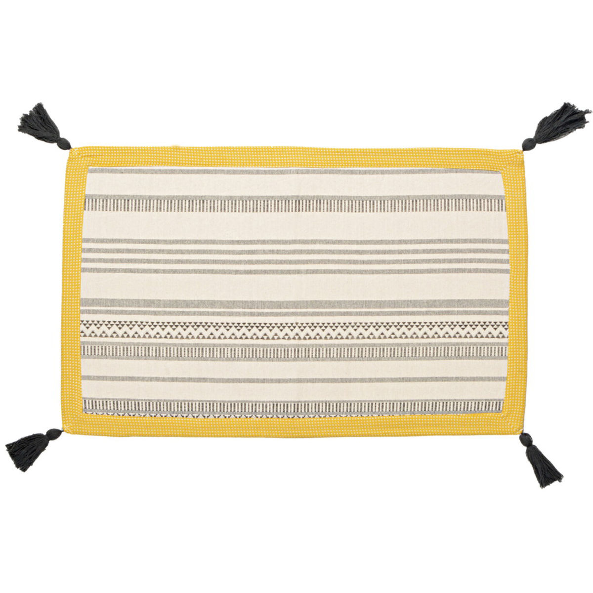 玄関マット 50×80 インド綿のふっくら玄関マット 室内 ( マット ラグ 洗える コットン 敷物 インテリア おしゃれ 薄手 軽量 滑り止め 幅80cm キッチン リビング 寝室 洗面所 ランドリー 室内用マット 玄関 脱衣所 洗面 敷き物 綿 ) 【ブラック】 ブラック