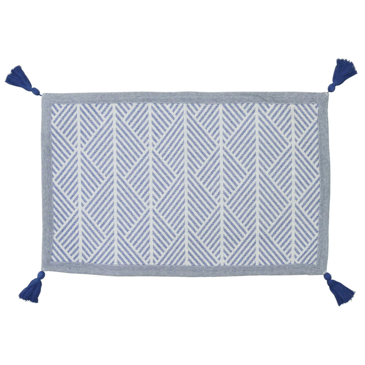 玄関マット 50×80 インド綿のふっくら玄関マット 室内 ( マット ラグ 洗える コットン 敷物 インテリア おしゃれ 薄手 軽量 滑り止め 幅80cm キッチン リビング 寝室 洗面所 ランドリー 室内用マット 玄関 脱衣所 洗面 敷き物 綿 ) 【ネイビー】 ネイビー