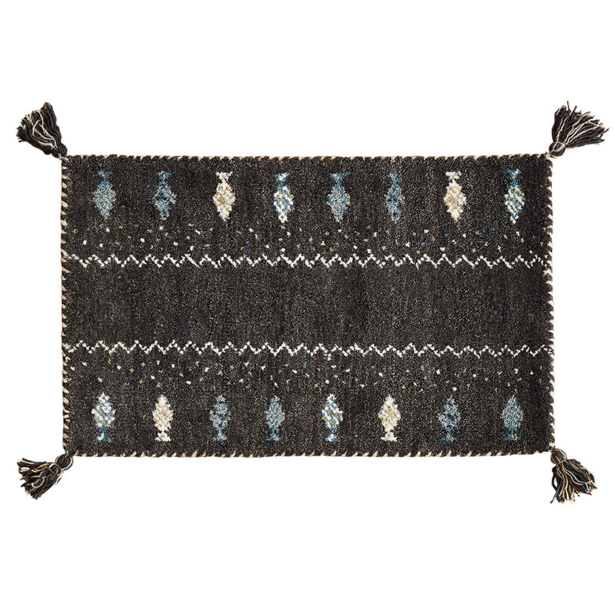 玄関マット 60×90 GABBEH 室内 ( マット ラグ 敷物 インテリア おしゃれ ウール100% 幅90cm ギャベ ギャッベ ハンドメイド オールシーズン フリンジ付き リビング ソファ横 ベッドサイド ラグマット 玄関用 エントランス ) 【D24】 D24