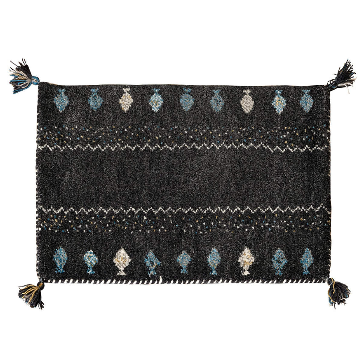 玄関マット 70×120 GABBEH 室内 ( マット ラグ 敷物 インテリア おしゃれ ウール100% 幅120cm ギャベ ギャッベ ハンドメイド オールシーズン フリンジ付き リビング ソファ横 ベッドサイド ラグマット 玄関用 エントランス ) 【D24】 D24