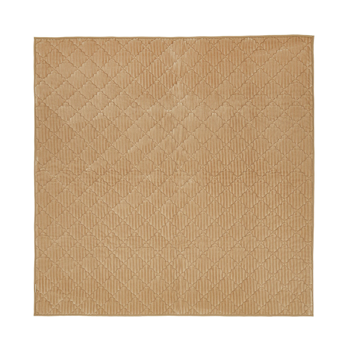 ラグ 洗える くすみカラーのストライプフランネルラグ ショコラ 190×190 ( マット ラグマット カーペット 正方形 床暖対応 絨毯 床暖 ホットカーペット 対応 洗えるラグ インテリア ホットカーペット対応 滑り止め フランネル ) 【キャメルベージュ】 キャメルベージュ