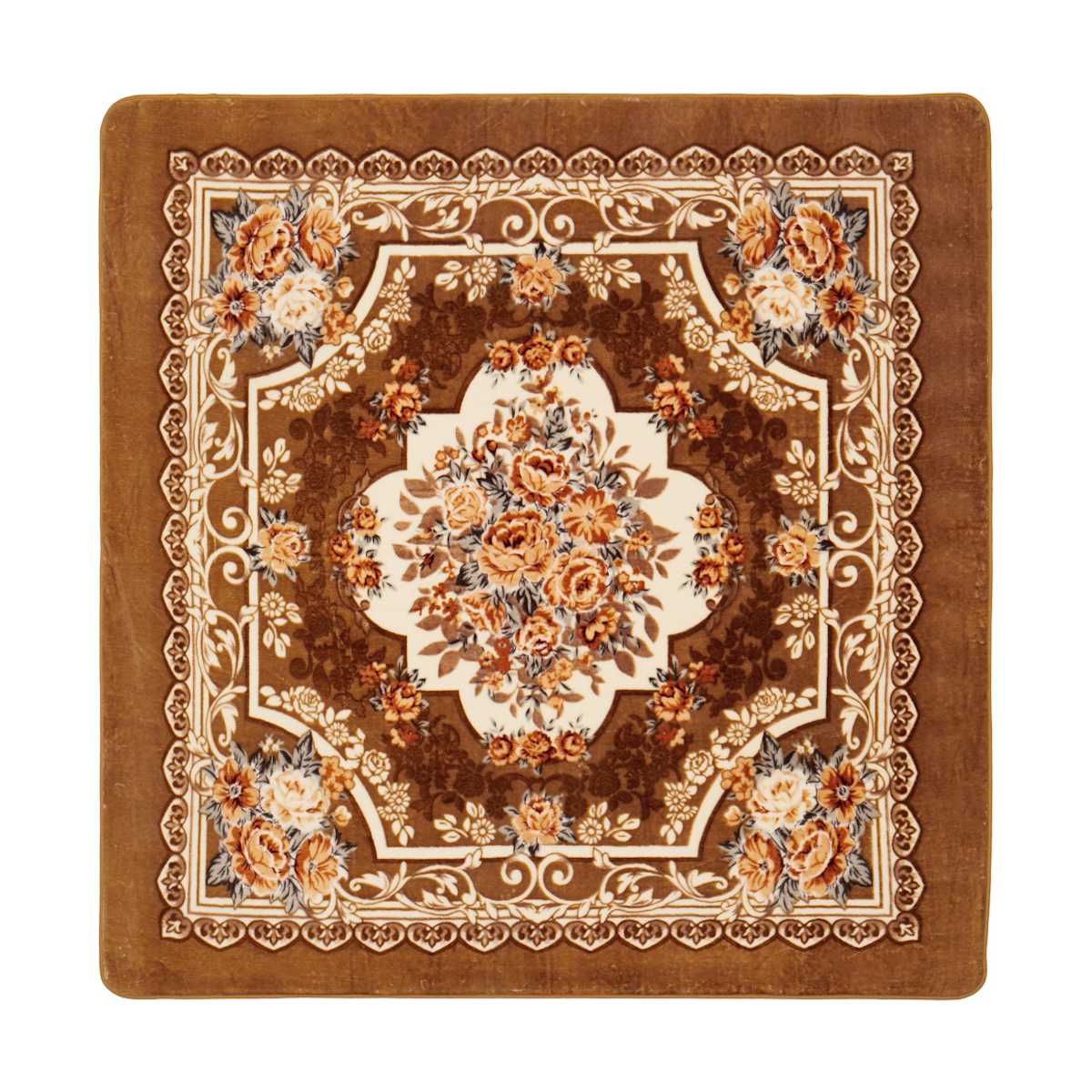 ラグ 洗える アドリア 220x220 ホットカーペットカバー ( ラグマット マット カーペット 絨毯 じゅうたん 床暖対応 床暖 床暖房 センターラグ 花柄 フラワー ホットカーペット インテリア ) 【ベージュ】 ベージュ