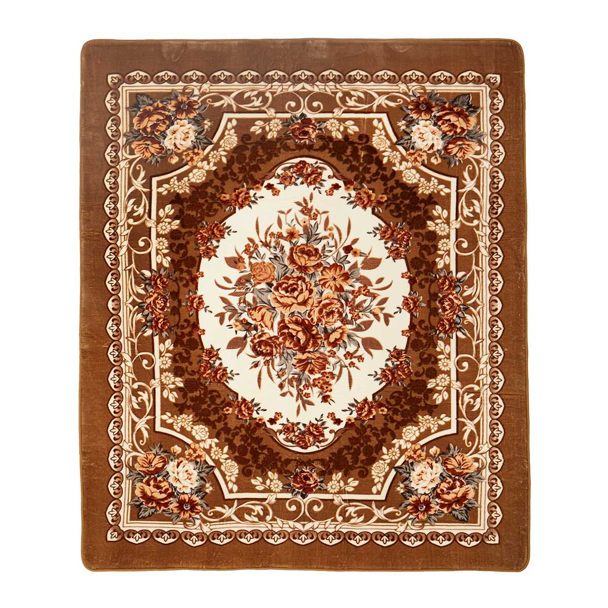 ラグ 洗える アドリア 220x320 ホットカーペットカバー ( ラグマット マット カーペット 絨毯 じゅうたん 床暖対応 床暖 床暖房 センターラグ 花柄 フラワー ホットカーペット インテリア ) 【ベージュ】 ベージュ