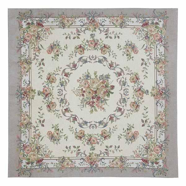 ラグ 約2畳 185×185cm ゴブラン織り 丸洗い 床暖 ホットカーペット対応 ブーケ ( ラグマット カーペット じゅうたん 絨毯 敷物 マット リビング フローリング 洗える 洗濯機 丸洗い可能 防音効果 快適 居間 ) 【 ベージュ 】 ベージュ