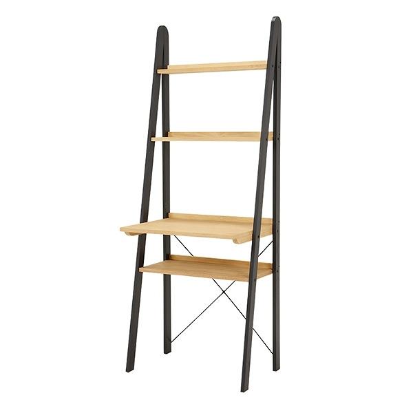 壁面オープンラックデスク　（本棚＆デスク） ウッドラック オープンラック デスクタイプ カントリー調 約幅65cm