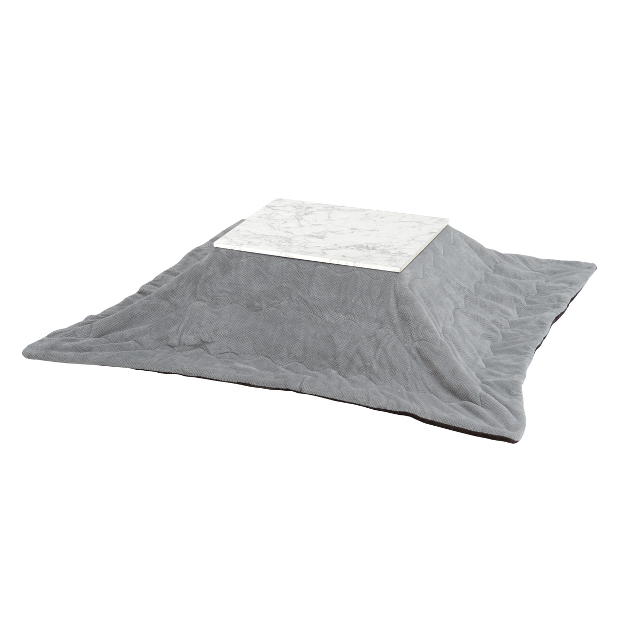 こたつセット 2点セット 大理石柄 幅75cm こたつテーブル×1 うす掛けふとん×1 ( こたつ テーブル こたつ布団 リビングテーブル ローテーブル 長方形 コタツ 天板 メラミン樹脂 1年中 使える 座卓 おしゃれ 奥行60cm ) 【グレー】 グレー