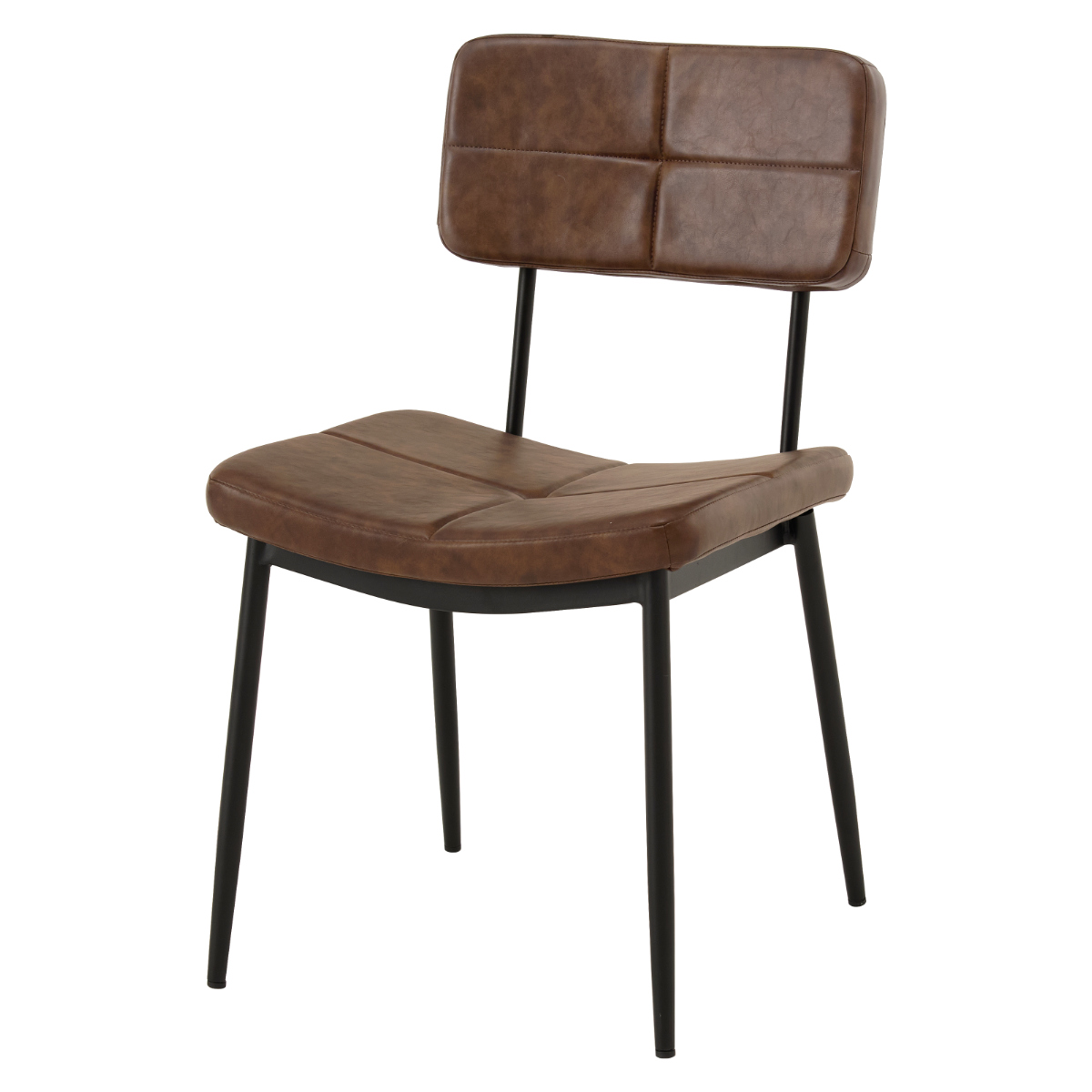 ダイニングチェア 同色2脚セット 座面高42cm ヴィンテージ調 ( 食卓椅子 チェア ダイニング イス 椅子 レザー調 アームレス デスクチェア 食卓 リビング おしゃれ ダイニングチェアー リビングチェア ワークチェア ) 【ダークブラウン】 ダークブラウン