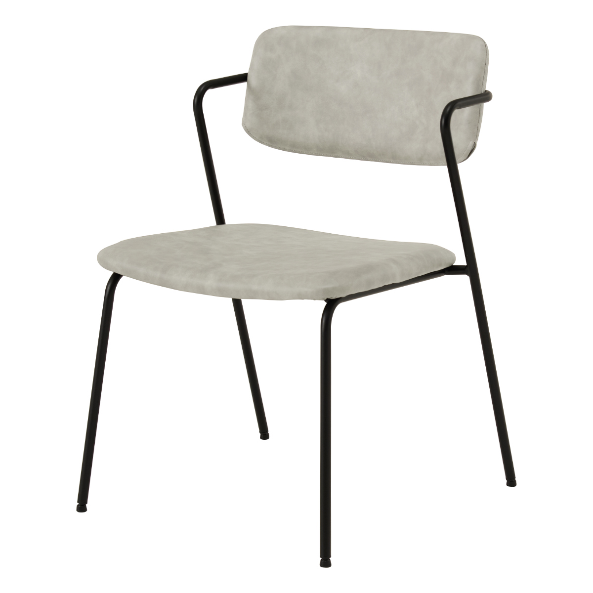 ダイニングチェア 同色2脚セット 座面高42cm ヴィンテージ調 Z型フレーム ( 食卓椅子 チェア ダイニング イス 椅子 レザー調 デスクチェア リビングチェア リビング おしゃれ ダイニングチェアー ワークチェア いす チェアー ) 【ライトグレー】 ライトグレー