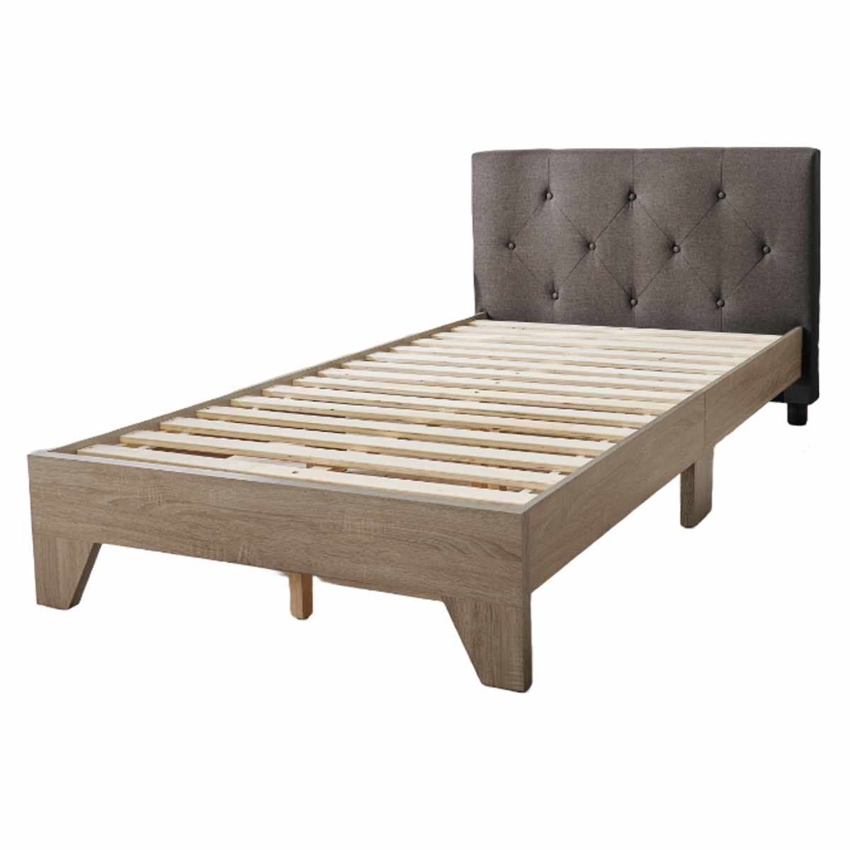 ファブリックベッド シングル 背もたれ すのこ ( ベッド ファブリック 耐荷重350kg 寝具 スノコ フレーム ダークブラウン ダークネイビー アイボリー ) 【ダークブラウン】 ダークブラウン