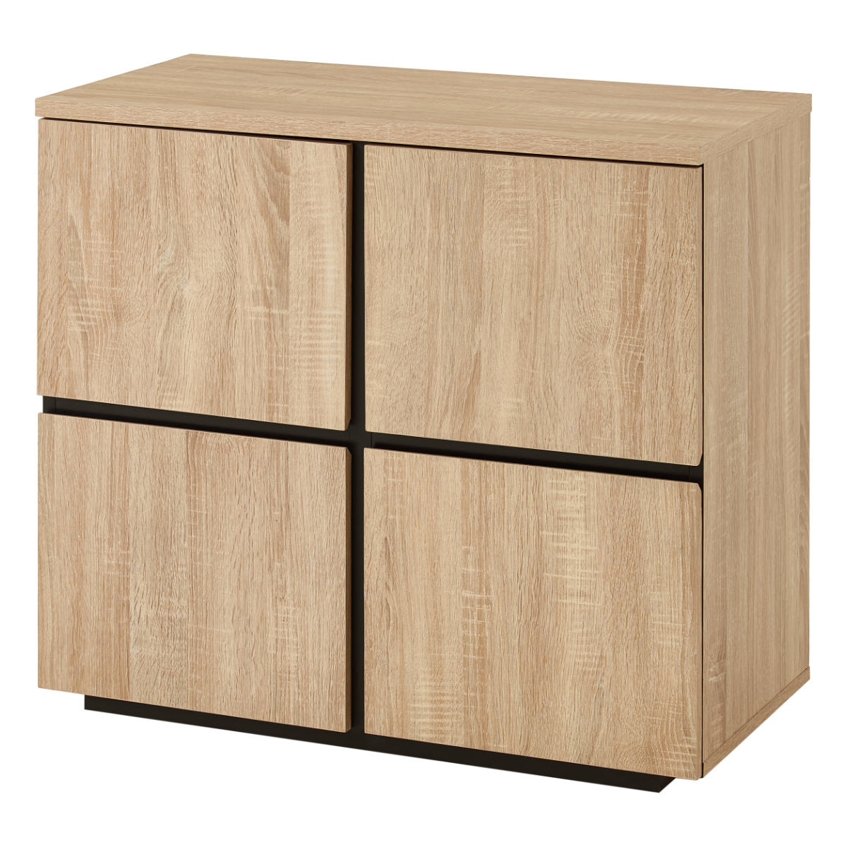 キャビネット 幅79cm 扉付 背面化粧 可動棚 ( チェスト リビングボード 収納 引出し 棚 家具 間仕切り 収納棚 ラック ダークブラウン ナチュラル ホワイト シンプル ) 【ナチュラル】 ナチュラル