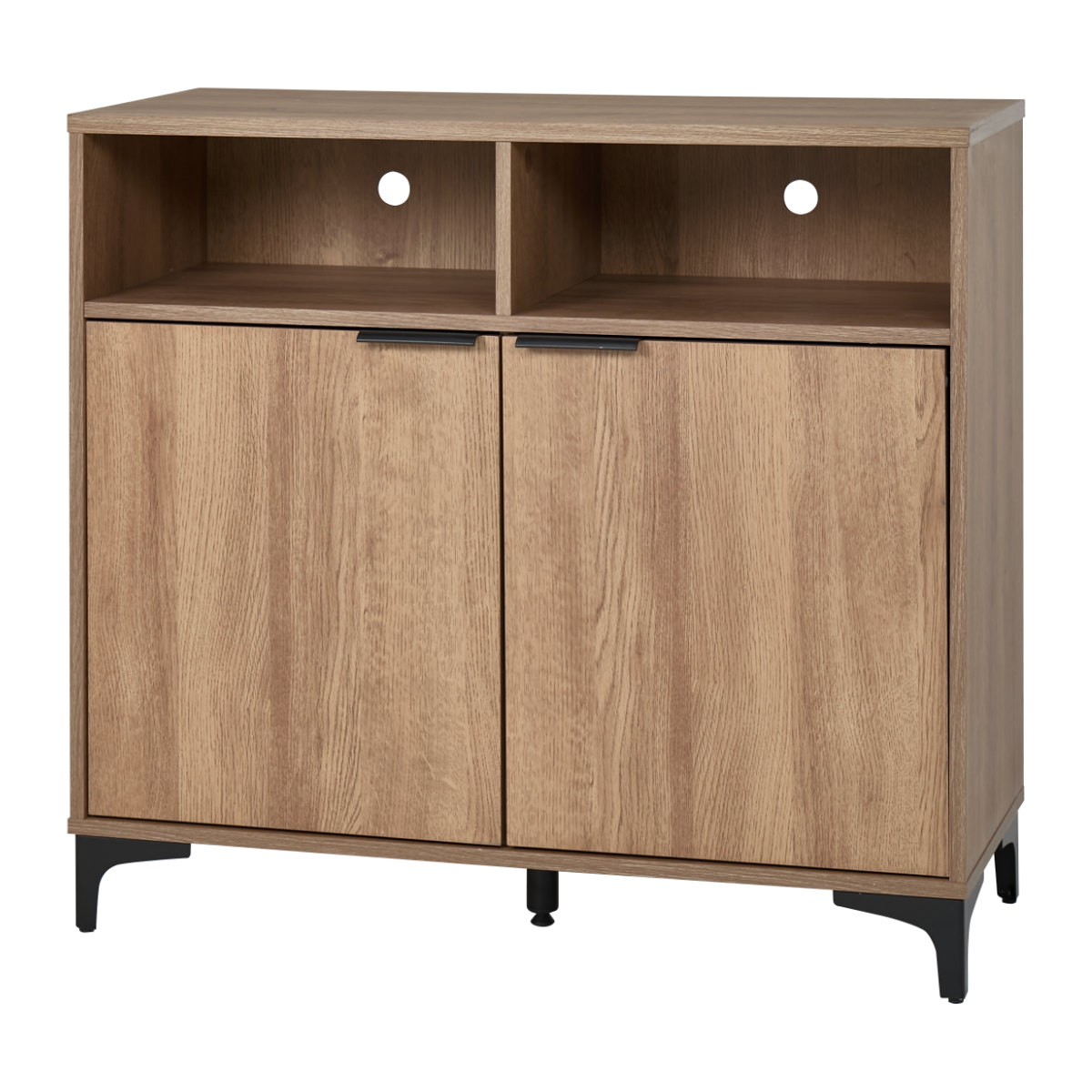 キャビネット 幅90cm 木目調 背面化粧 ( 棚 ラック 収納 家具 A4対応 テレビ台 可動棚 テレビボード サイドボード リビング ナチュラル ホワイト ダークブラウン ) 【ナチュラル】 ナチュラル