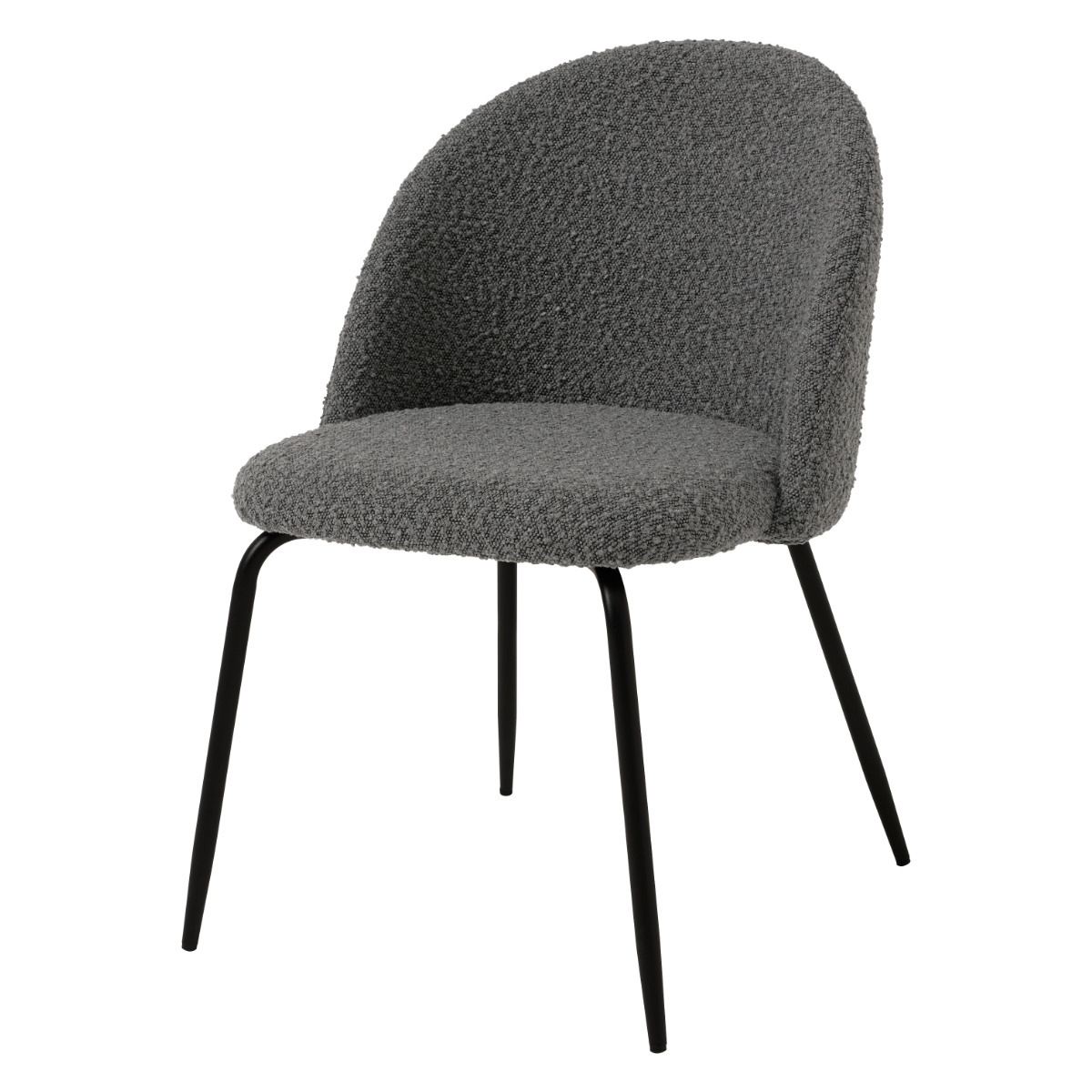 ダイニングチェア 同色2脚セット タイプ1 座面高44cm ブークレ生地 ( 食卓椅子 チェア ダイニング イス 椅子 スチール ファブリック アームレス 食卓 リビング おしゃれ ダイニングチェアー リビングチェア デスクチェア ) 【ダークグレー】 ダークグレー