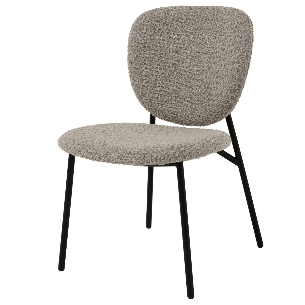 ダイニングチェア 同色2脚セット タイプ3 座面高42cm ブークレ生地 ( 食卓椅子 チェア ダイニング イス 椅子 スチール ファブリック アームレス 食卓 リビング おしゃれ ダイニングチェアー リビングチェア デスクチェア ) 【グレー】 グレー