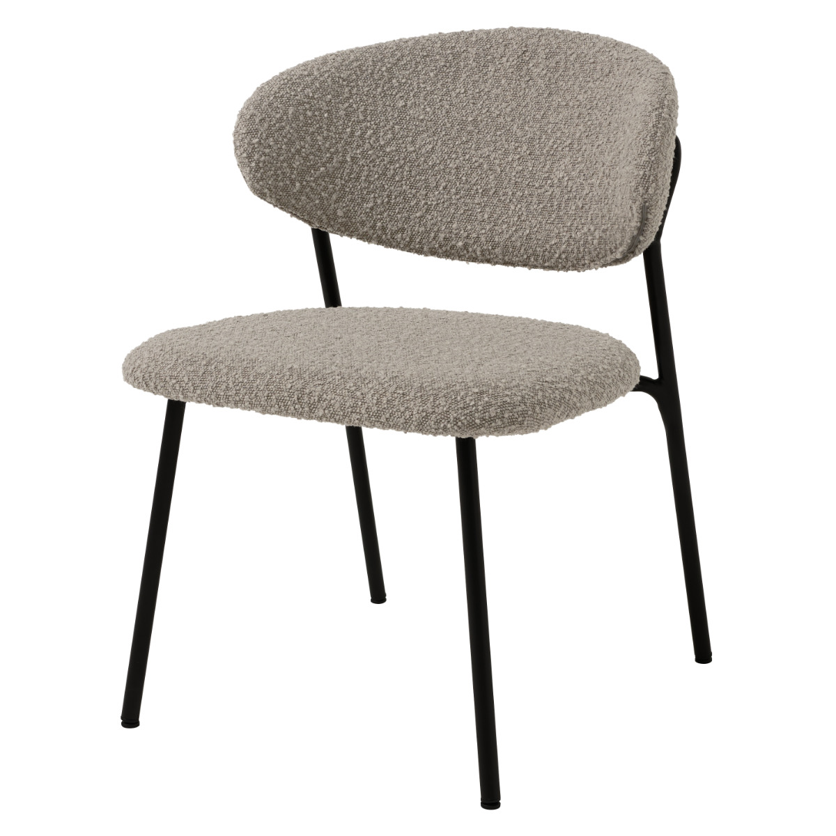 ダイニングチェア 同色2脚セット タイプ4 座面高42cm ブークレ生地 ( 食卓椅子 チェア ダイニング イス 椅子 スチール ファブリック アームレス 食卓 リビング おしゃれ ダイニングチェアー リビングチェア デスクチェア ) 【グレー】 グレー