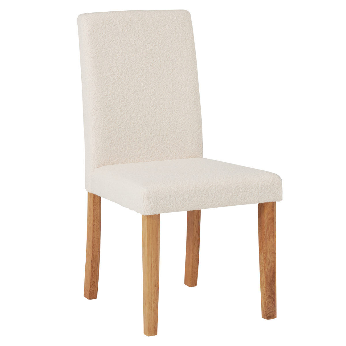 ダイニングチェア 同色2脚セット ブークレ生地タイプ 座面高44cm ( 食卓椅子 チェア ダイニング イス 椅子 木製 天然木 ファブリック ハイバック 食卓 リビング おしゃれ ダイニングチェアー リビングチェア アームレス ) 【ホワイト】 ホワイト