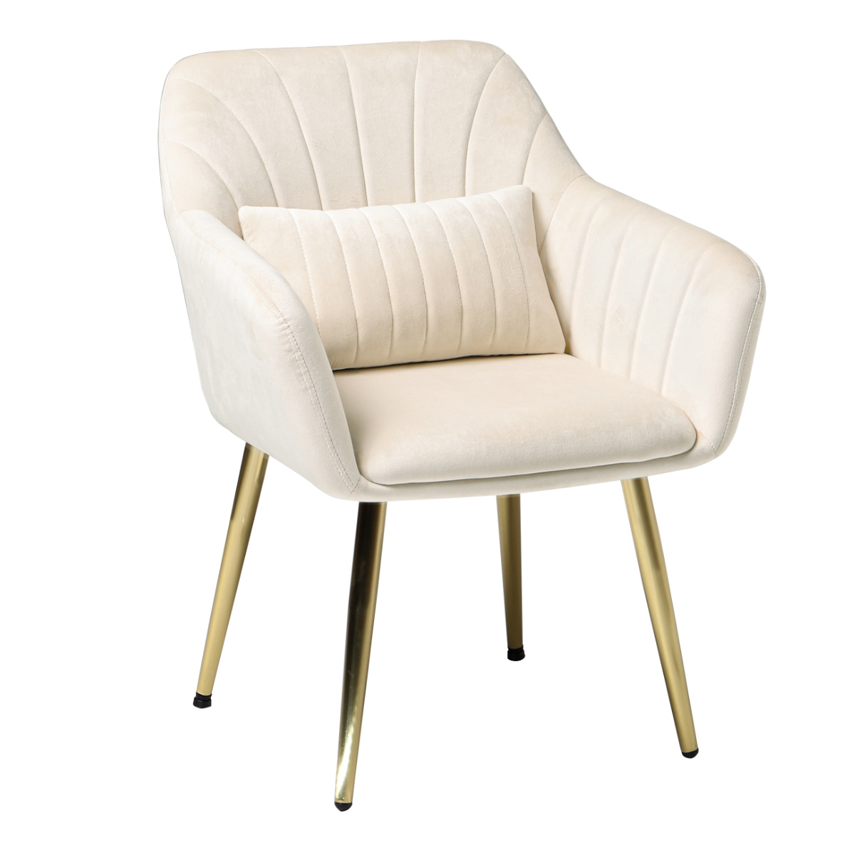 チェア 座面高41cm ベロア クッション付き 姫系 貝殻 シェル 椅子 ( リビングチェア ダイニング イス 食卓椅子 デスクチェア 座面 低い 広い 肘掛け ファブリック チェアー いす 食卓 リビング パーソナルチェア ドレッサー ) 【アイボリー】 アイボリー