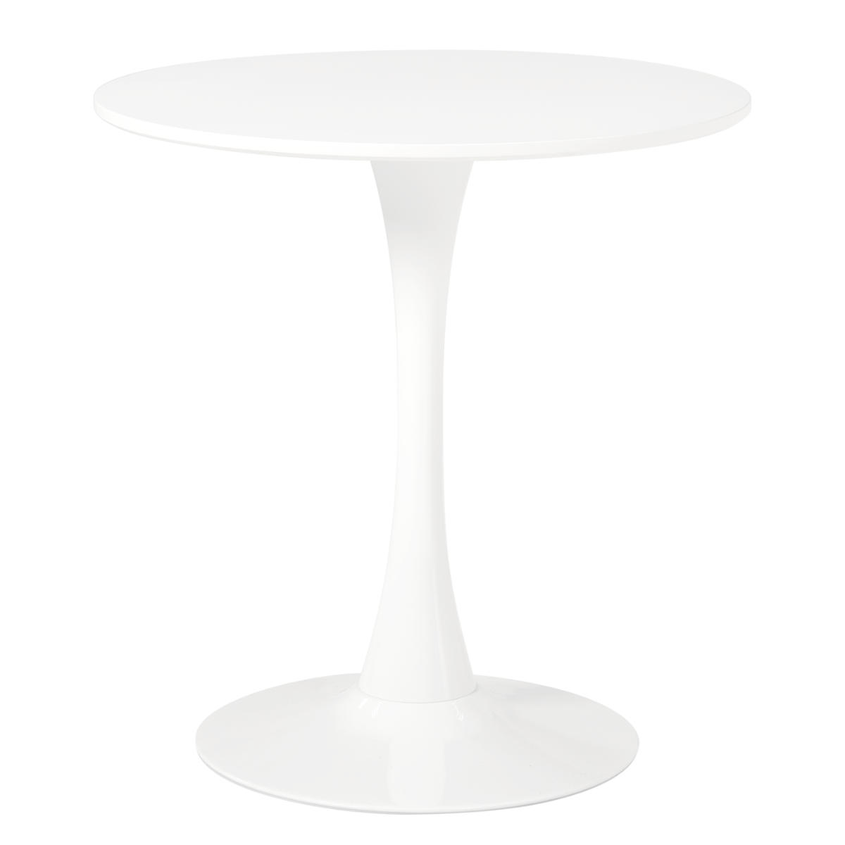 カフェテーブル 幅70cm 円形 ラウンドテーブル ダイニングテーブル ( 丸テーブル 1本脚 食卓テーブル テーブル コンパクト 1人用 2人用 白 ホワイト マーブル柄 大理石調 円形テーブル 1人暮らし 小さめ 机 ) 【ホワイト】 ホワイト