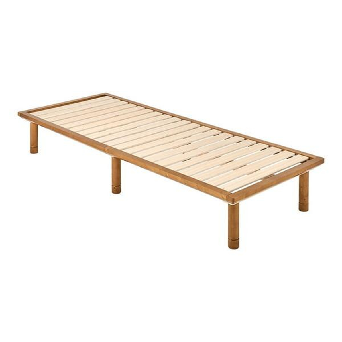 ベッド セミシングル 敷布団対応 耐荷重350kg 高さ3段階 ( すのこベッド ロング 3段階 高さ調節 天然木 木製 高耐荷重 簡単組み立て 低ホルムアルデヒド ナチュラル ライトブラウン ) 【ライトブラウン】 ライトブラウン