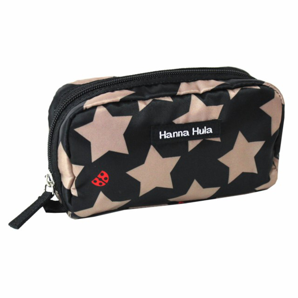 ポーチ Hanna Hula ハンナフラ 撥水 バッグ 小物入れ かわいい おしゃれ アニマルフレンズ ( ミニポーチ 小物収納 化粧ポーチ トラベルポーチ コンパクト インナーバッグ マルチポーチ 仕切り付 収納 お出かけ 旅行 プレゼント ) 【ロックスターブラック】 ロックスターブラック