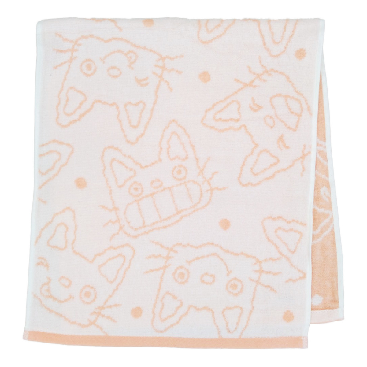 フェイスタオル 絵本 キャラクター 無撚糸 34×80cm ( タオル 顔拭きタオル 汗拭き たおる 浴用タオル 綿100 吸水 ふわふわ 手拭き ノンタン ねずみくんのチョッキ ラスカル コジコジ キャラクタータオル やわらかい かわいい ) 【ノンタン】 ノンタン